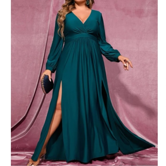 Plus size slit thigh party formal evening holidays dress - Picture 6 of 7